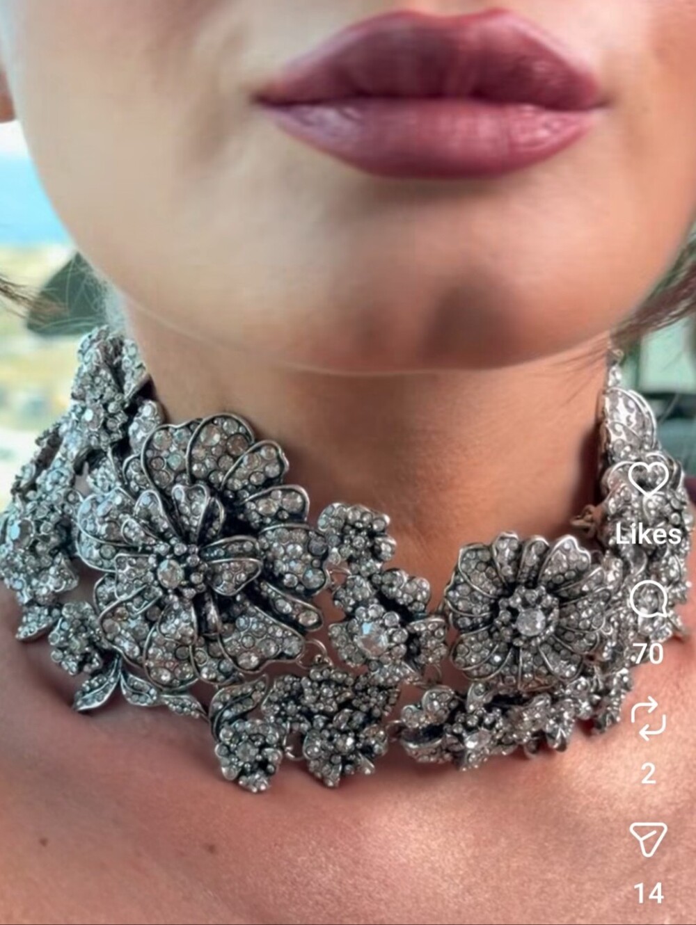 Zara Silver Statement Necklace with Intricate Design